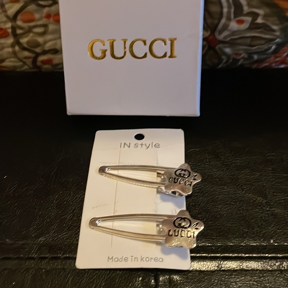 Fashion hair pins . Beautiful silver . Not authentic. Closet clear out . - Picture 3 of 4